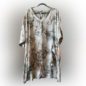 Seven7 Beige Map Print Tunic